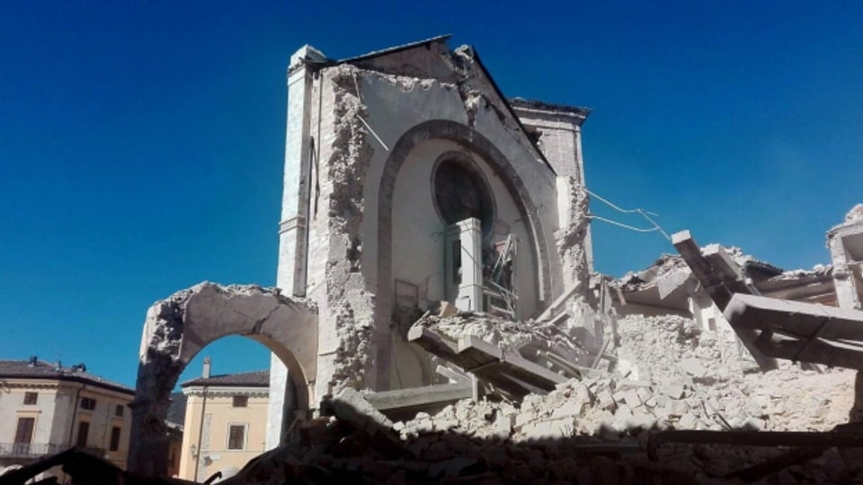 Die Basilika von San Benedetto in Norcia ist durch das Beben zerstört worden.