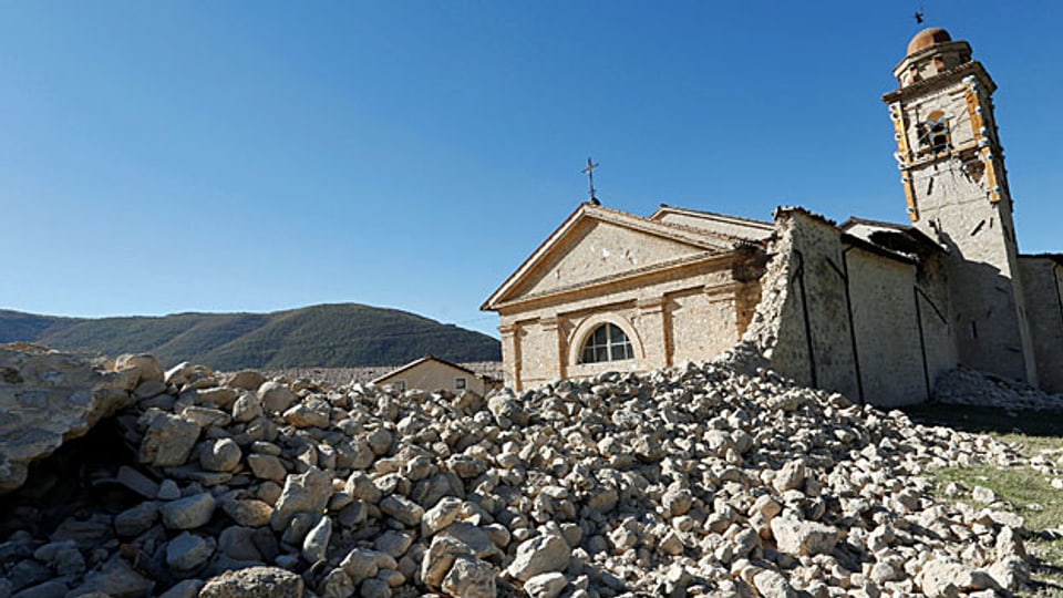 Die Kirche San Antonio von Norcia nach dem Erdbeben vom Sonntag.