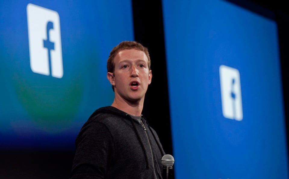 Facebook-Gründer und CEO Mark Zuckerberg bei einer Präsentation.