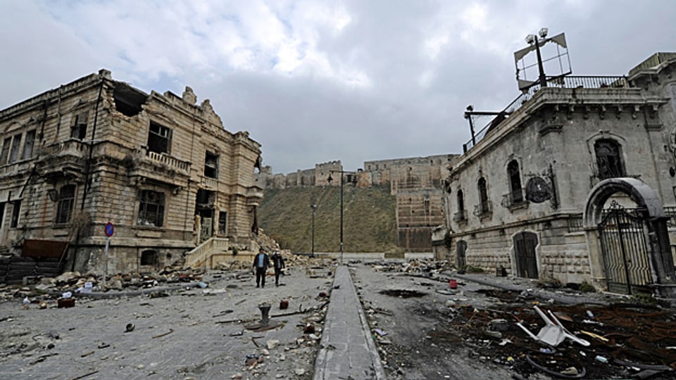 Eine Strasse nahe des historischen Stadtzentrums von Aleppo.