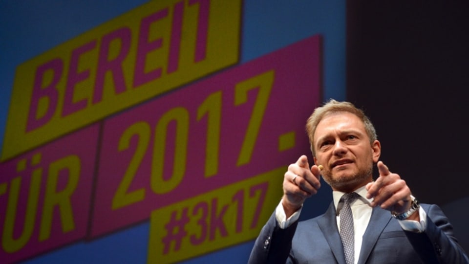 FDP-Präsident Christian Lindner spricht zu seiner Partei in Stuttgart.