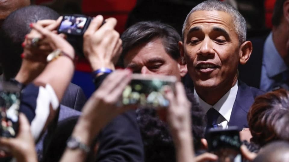Umjubelt: Der scheidende US-Präsident Barack Obama nach seiner Abschiedsrede.