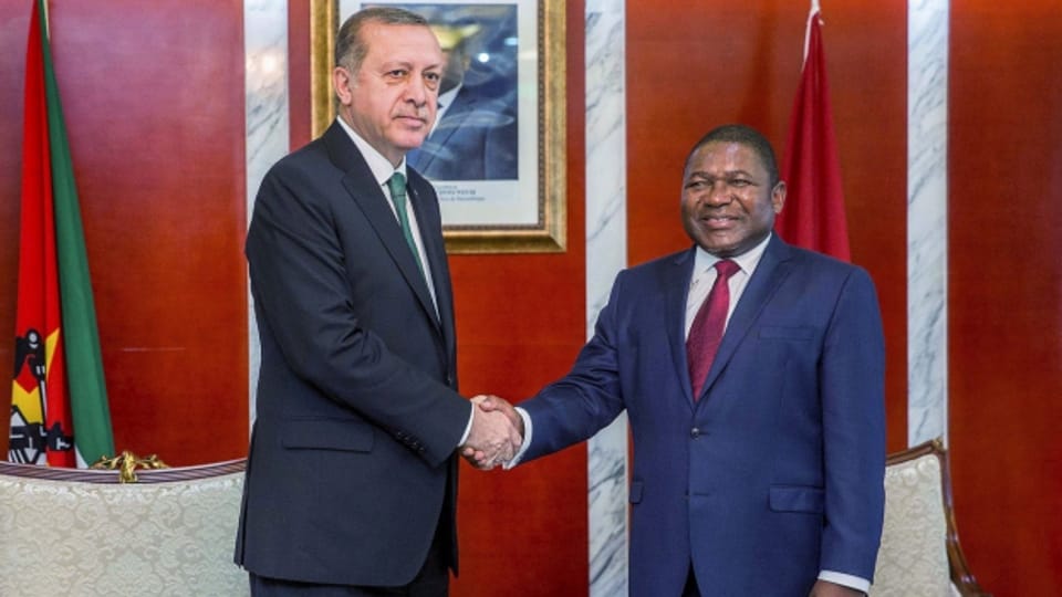 Der türkische Präsident Erdogan machte auf seiner Afrikareise auch in Mozambique Halt und trifft Präsident Filipe Nyusi.