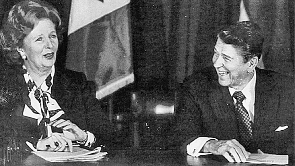 «a special relationship» – zwischen Grossbritannien und den USA hat eine lange Geschichte: Die britische Premierministerin Margaret Thatcher und US-Präsident Ronald Reagan bei einem Treffen am 24. Oktober 1985.