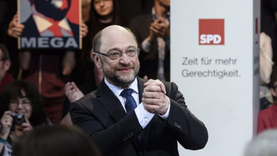 Martin Schulz hält seine erste Grundsatzrede vor Anhängern im Berliner Willy-Brandt-Haus.