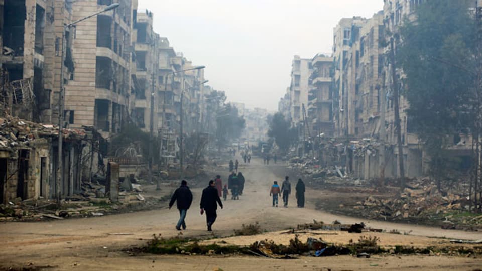 Bild der Zerstörung in Aleppo. Wie geht es in Syrien weiter?