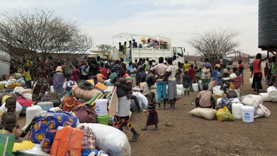 Empfangsstelle des Flüchtlingslagers Kakuma im Norden Kenias.