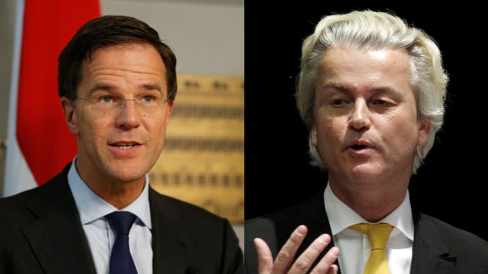 Wahlen in den Niederlanden: Der Rechtspopulist Geert Wilders (rechts) und der rechtsliberale Premierminister Mark Rutte.