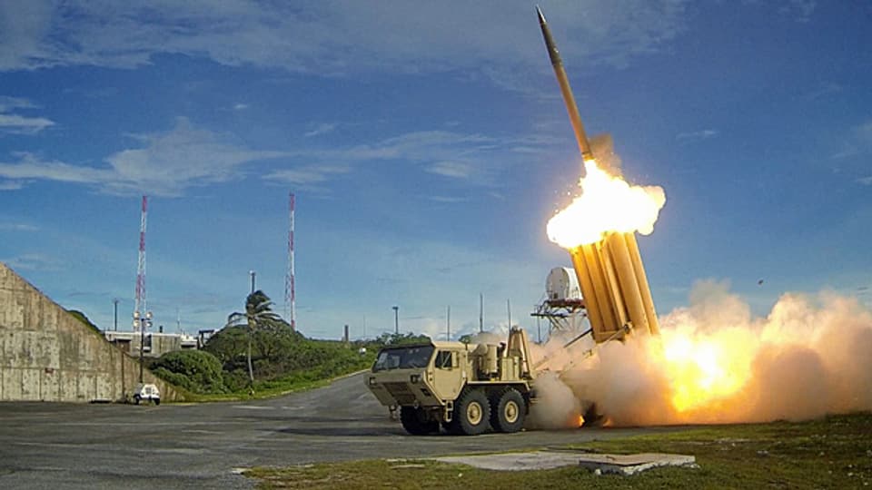 Test einer der US-THAAD-Raketen, die neu in Südkorea stationiert sind.