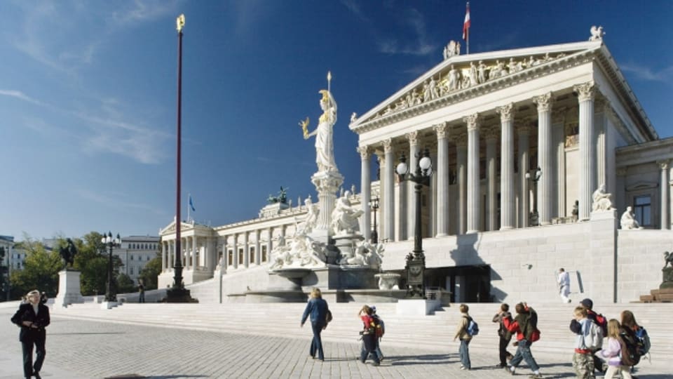 Parlamentsgebäude an der Ringstrasse in Wien.