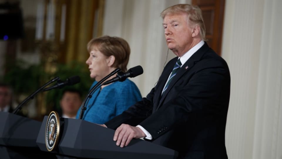 Merkel und Trump an der gemeinsamen Medienkonferenz