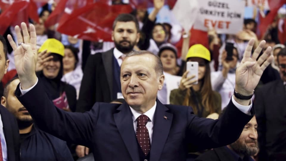 Geht mit Anti-Deutschen Parolen auf Stimmenfang für sein Verfassungsreferendum: Der türkische Präsident Recep Tayyip Erdogan.