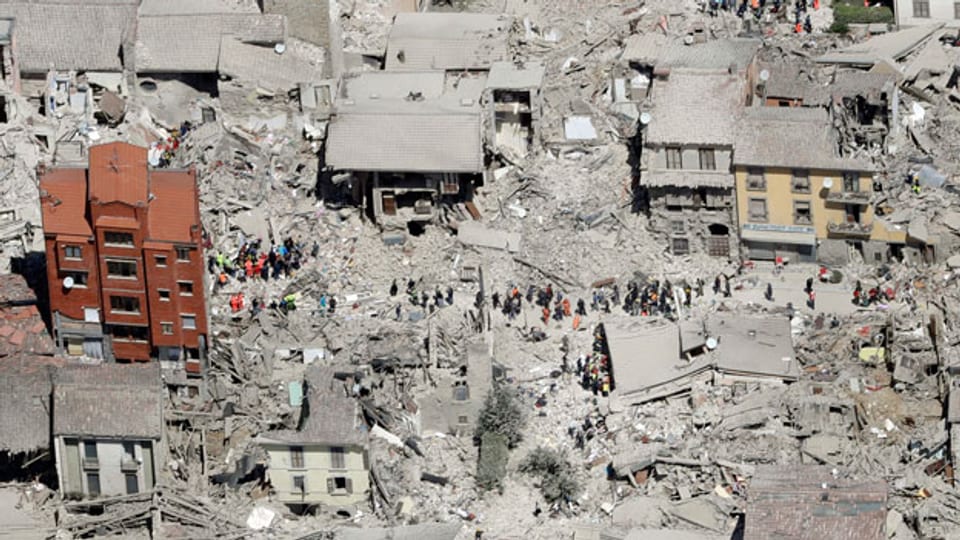Beim verheerenden Erdbeben vom 24. August 2016 wurde die italienische Stadt Amatrice fast vollständig zerstört.