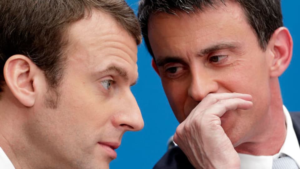 Ex-Premier Manuel Valls (rechts) und Präsidentschaftskandidat Emmanuel Macron.