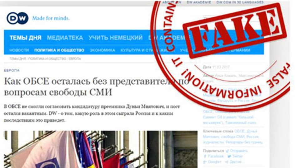 Die «Deutsche Welle» soll «Fake-News» über Russland verbreitet haben. Screenshot Website Russisches Aussenministerium.