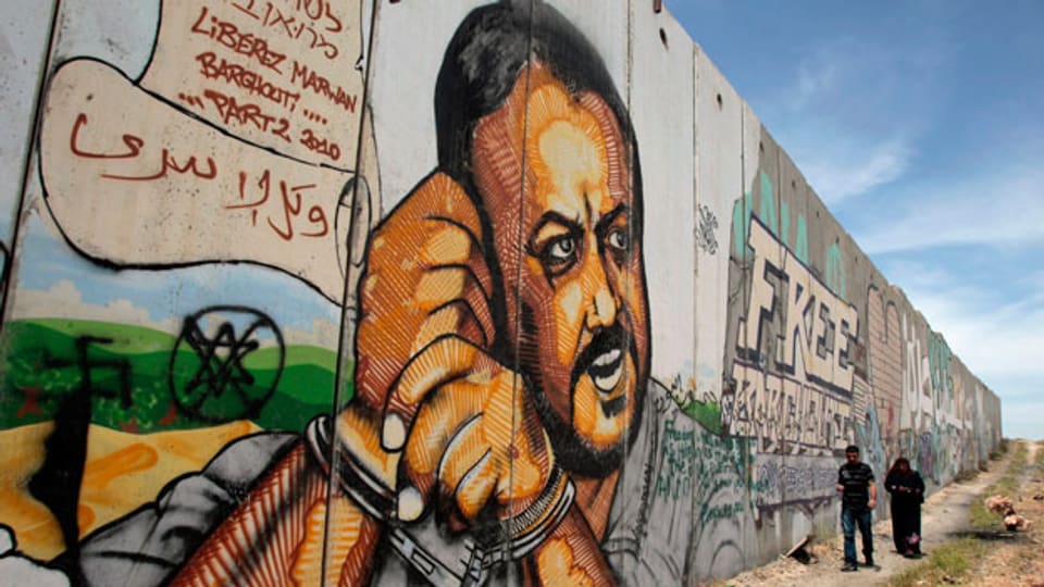 Marwan Barghouti wird in Palästina als Held verehrt. Graffiti aus dem Jahr 2011.