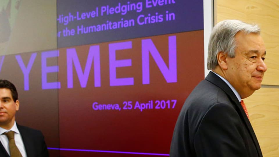 UNO-Generalsekretär Antonio Guterres kritisiert, die Welt schaue zu, wie eine ganze Generation ausgehungert werde.