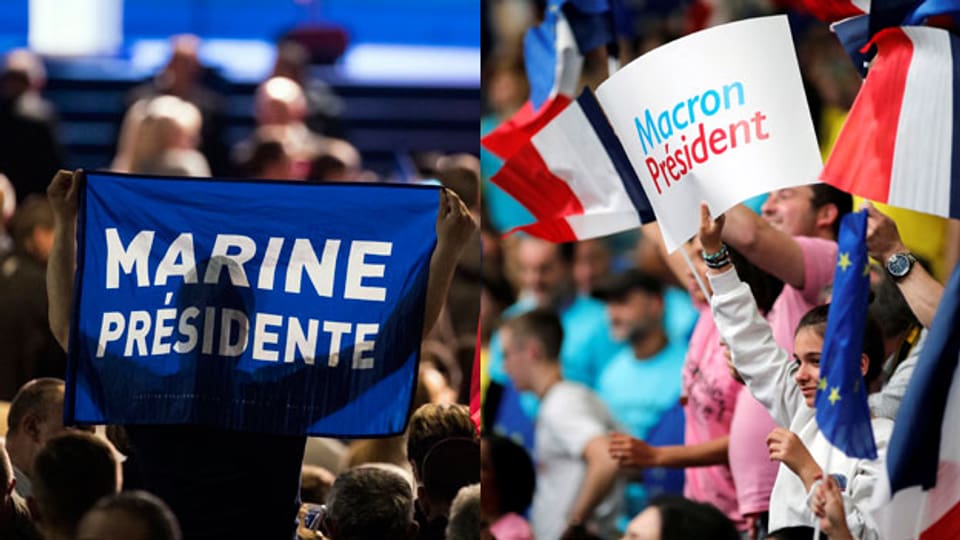 Der letzte grosse Auftritt für Marine Le Pen und Emmanuel Macron.