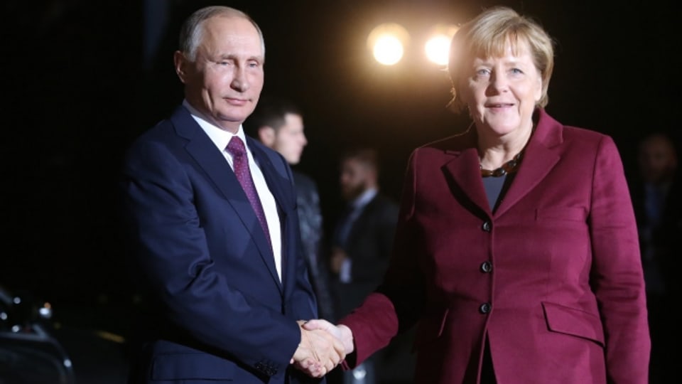 Aus dem Archiv: das letzte Treffen zwischen Angela Merkel und Wladimir Putin 2016 in Berlin.