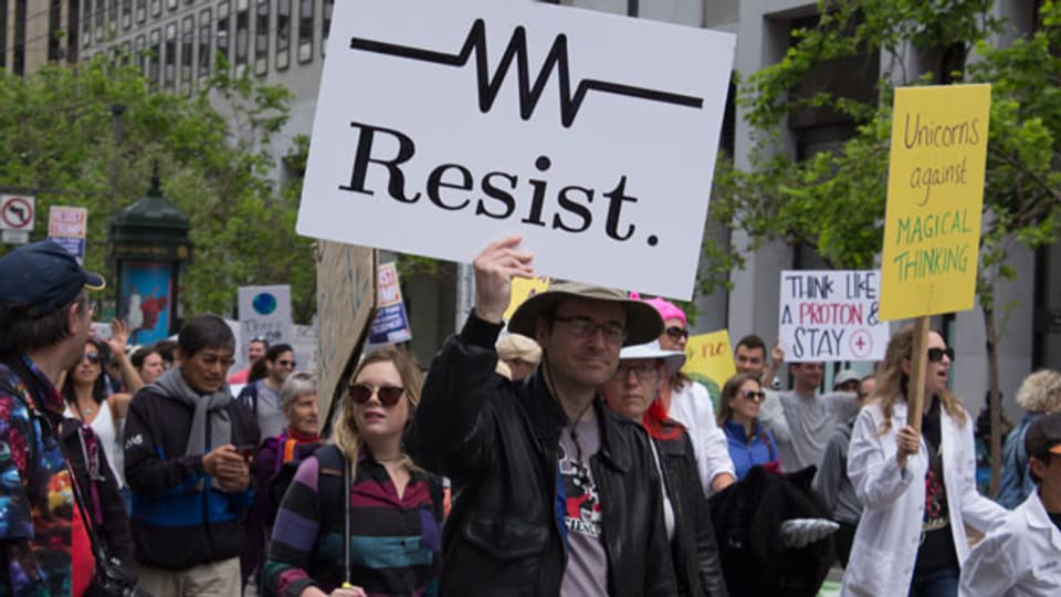Widerstand gegen Trump in Form des Science March.