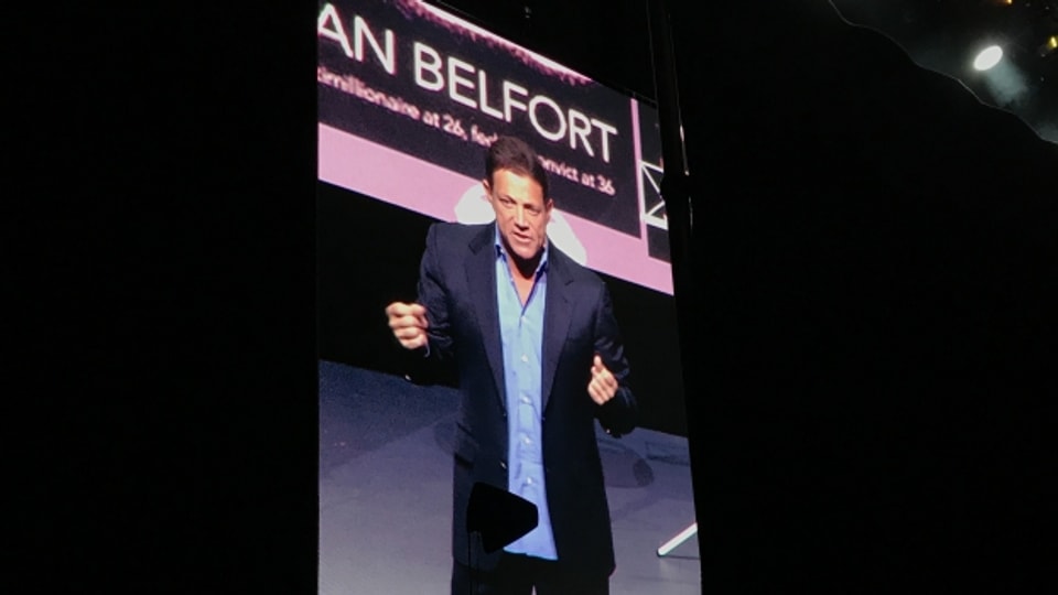 Der «Börsenwolf» Jordan Belfort bei seinem Auftritt in Zürich.