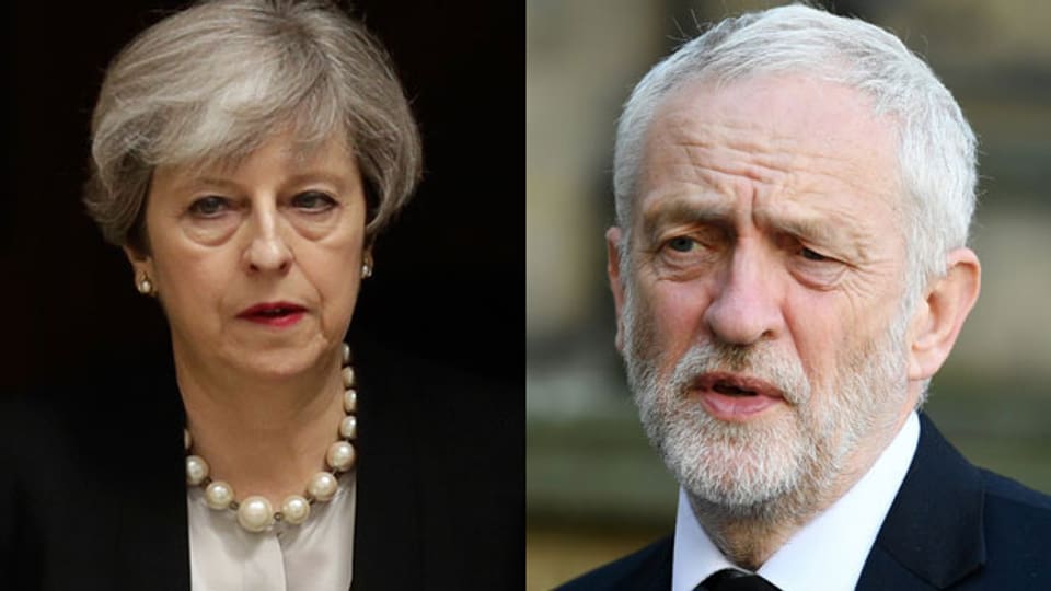 Theresa May, Grossbritanniens Premier-Ministerin und Jeremy Corbyn, Grossbritanniens Labour-Parteichef.