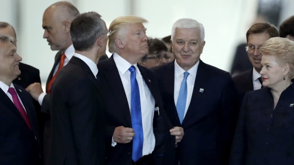 US-Präsident Trump an seinem ersten Nato-Gipfel.