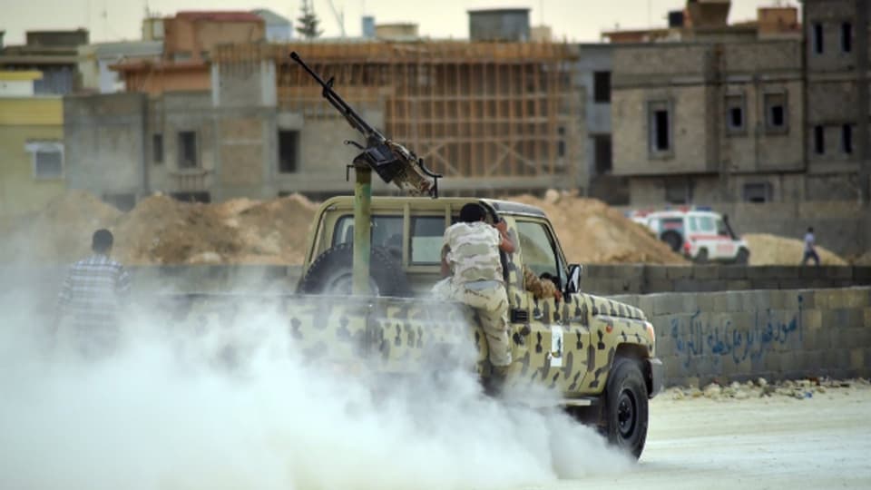 Kämpfe zwischen islamistischen Milizen und Regierungstruppen in Bengasi 2014.