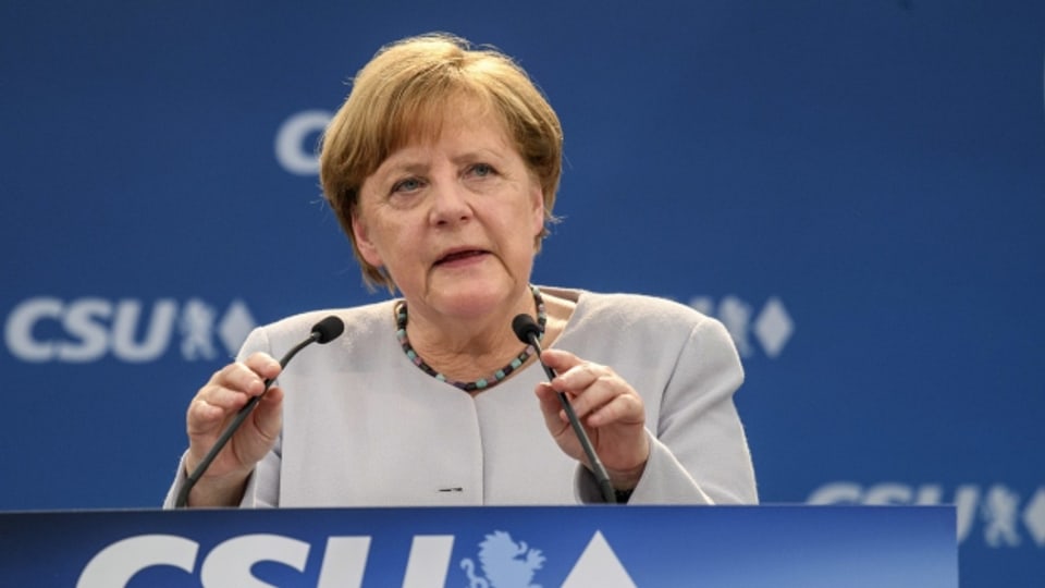 Die USA sind für sie kein verlässlicher Partner mehr: Kanzlerin Angela Merkel gestern an ihrem Wahlkampfauftritt.