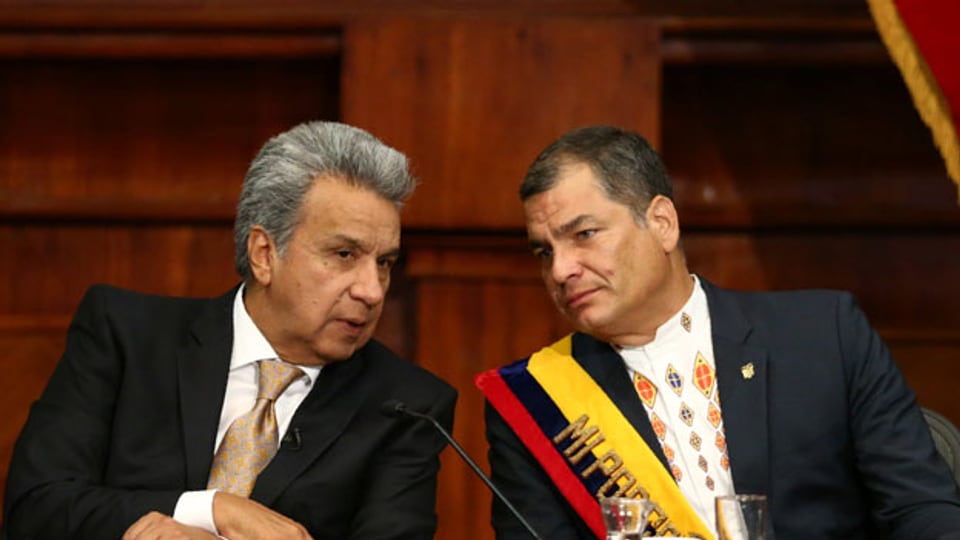 Lenin Moreno (links) wird es nicht leicht haben fortzuführen, was Rafael Correa  (rechts) in Ecuador begonnen hat.