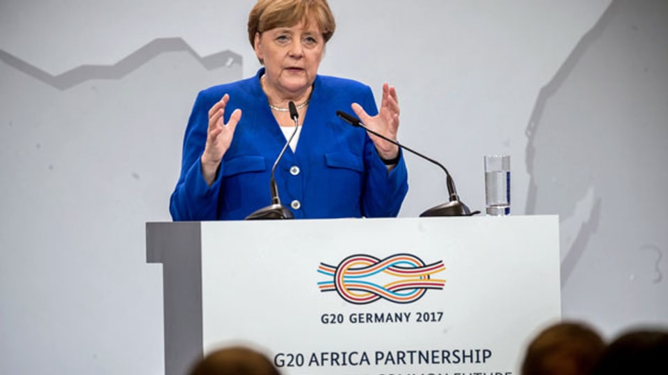 Angela Merkel bei der Eröffnung der G20 Afrika-Partnerschaftskonferenz.