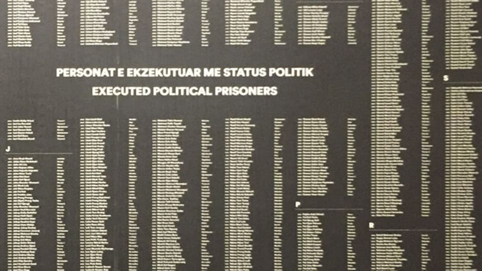 Naemnsliste von 6000 hingerichteten politischen Häftlinge im Sigurimi-Museum  in Tirana/Albanien.