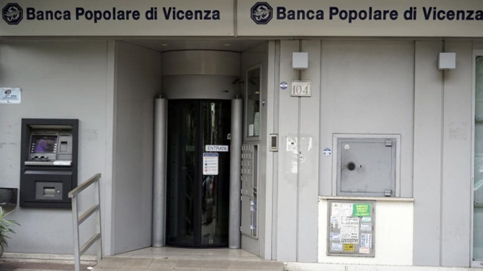 Filiale der angeschlagenen Banca Populare die Vicenza.
