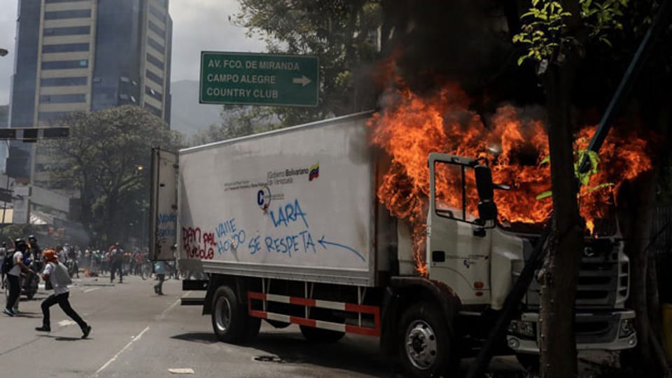 Proteste in Venezuelas Hauptstadt Caracas.
