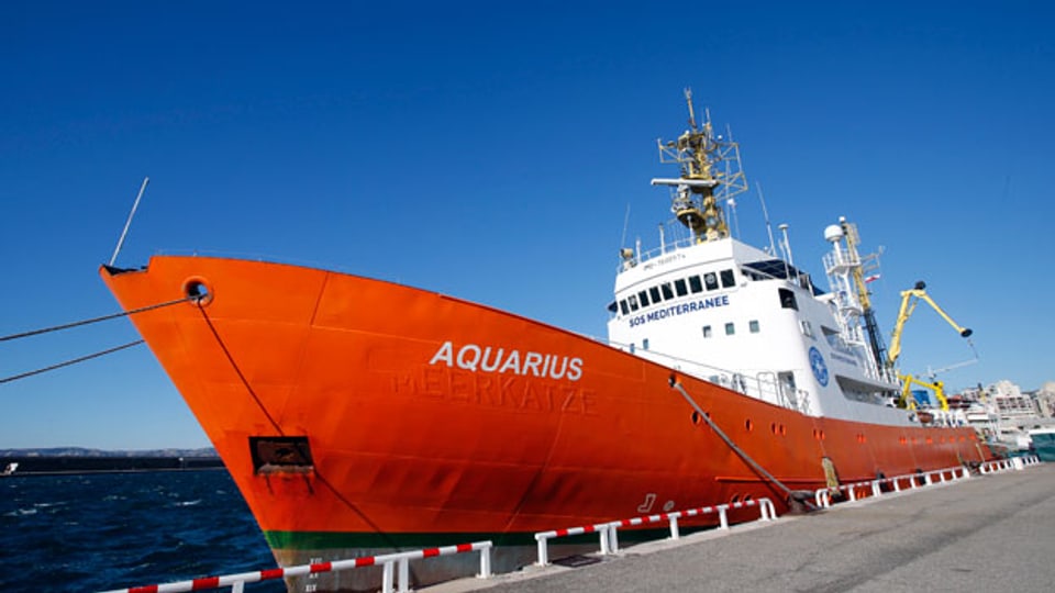 Die Aquarius, eines der beiden Rettungsschiffe von Médecins sans Frontières MSF.