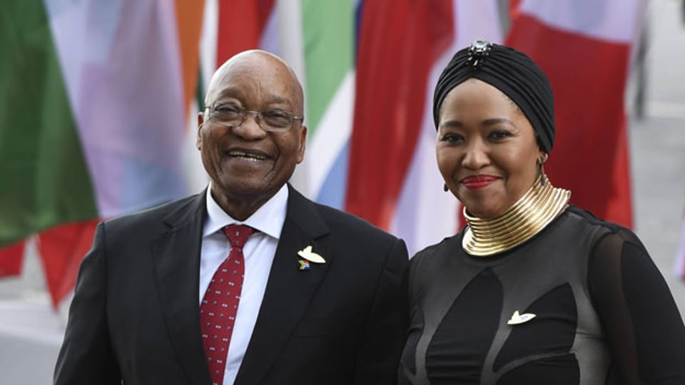 Jacob Zuma, Präsident von Südafrika, mit seiner Frau Tobeka Madiba-Zuma.