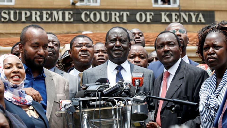 Oppositionsführer Raila Odinga, nachdem das Gericht Kenyattas Sieg für ungültig erklärt hat.