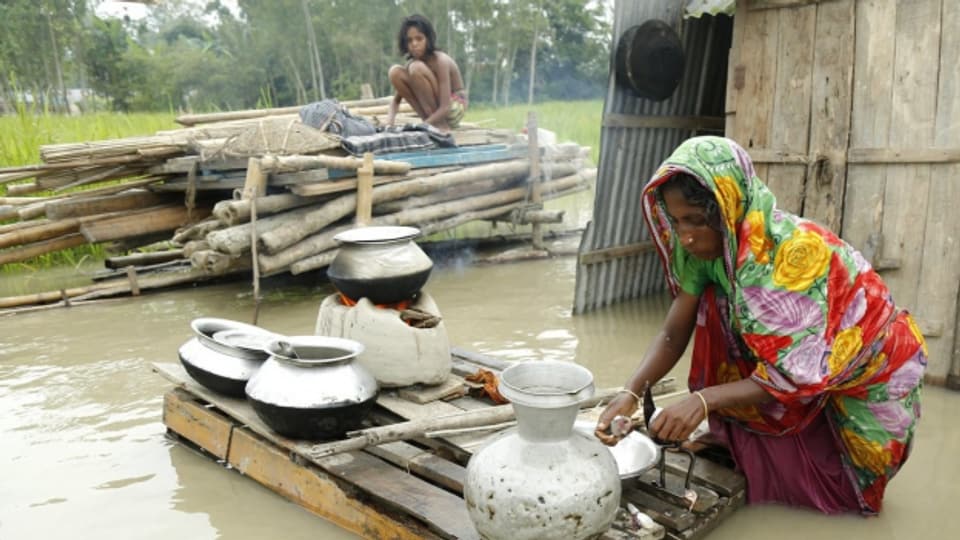 Schwere Überschwemmungen in Bangladesch.