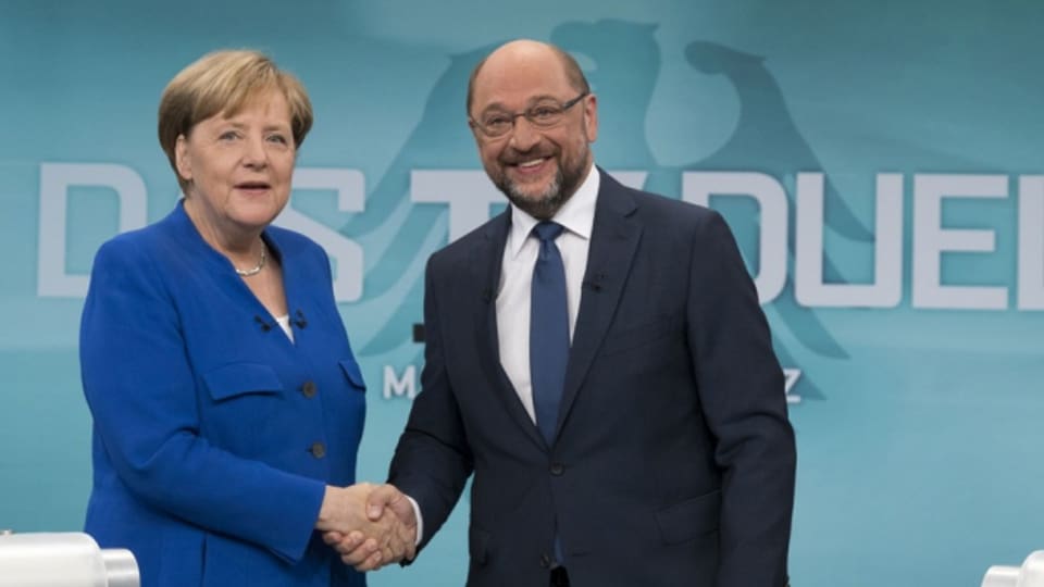 Merkel und Schulz trafen sich zum einzigen TV-Duell in diesem Wahlkampf.