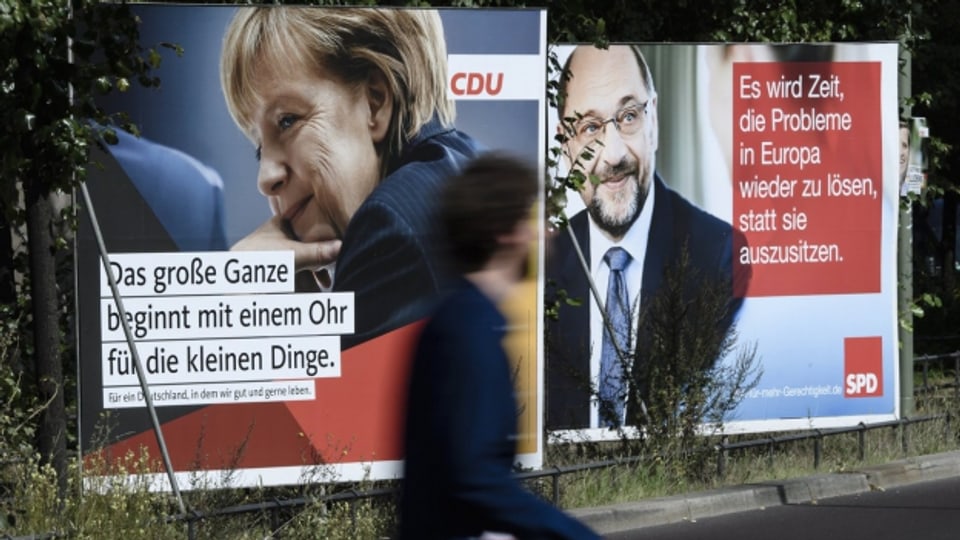 Wahlkampf in Deutschland: Angela Merkel gegen Martin Schulz.