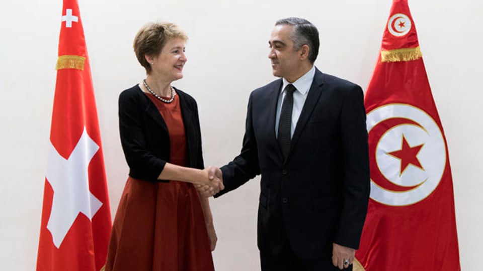Bundesrätin Simonetta Sommaruga und der tunesische Innenminister Lotfi Brahem.