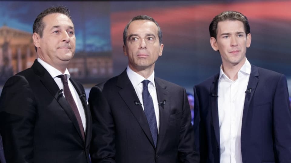 Von links: FPÖ-Chef Heinz-Christian Strache, Bundeskanzler Christian Kern (SPÖ) und ÖVP-Chef Sebastian Kurz.