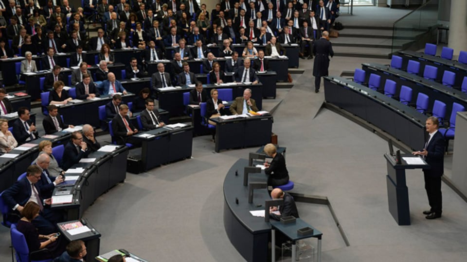 Blick in den Deutschen Bundestag anlässlich der ersten Sitzung des neuen Parlaments am 24. Oktober 2017.