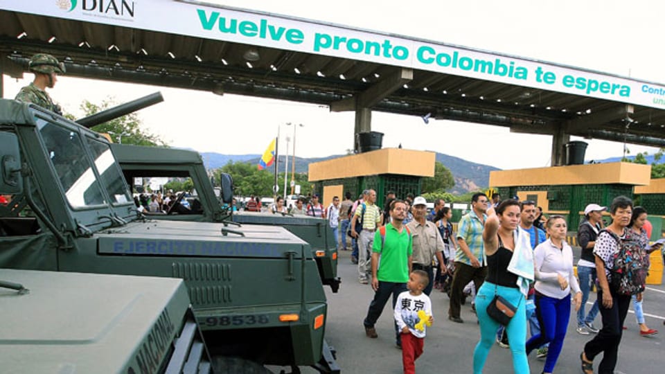Grenzübergang Cucuta zwischen Venezuela und Kolumbien.