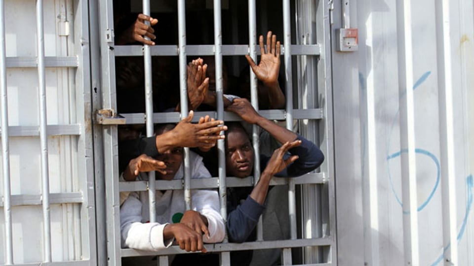 Illegale Immigranten in Libyen.