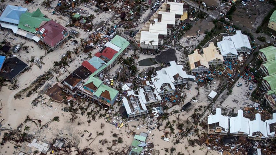 Luftaufnahme von Sint Maarten nachdem die Insel von «Irma» verwüstet worden ist.
