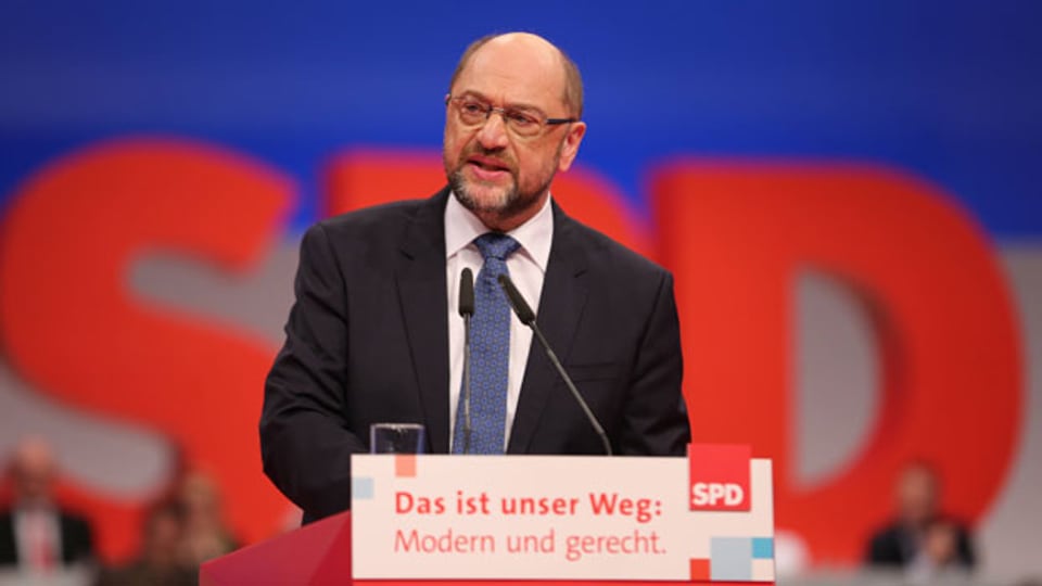 Parteipräsident Martin Schulz am SPD-Parteitag in Berlin am 7. Dezember 2017.
