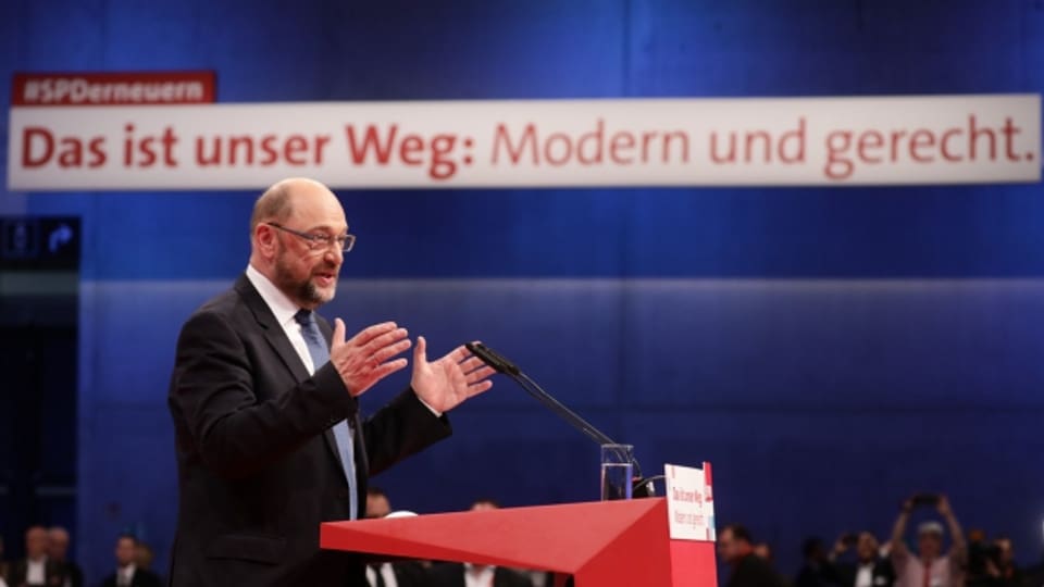 SPD-Chef Martin Schulz in Berlin nach seiner Wiederwahl.