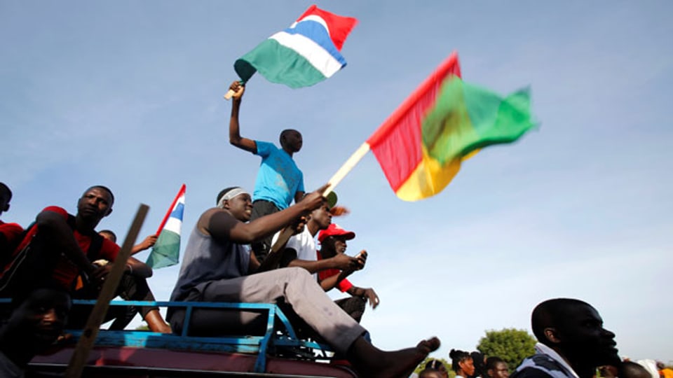 Jubel in Banjul, Gambia, nach den Präsidentschaftswahlen am 28. Januar 2017.