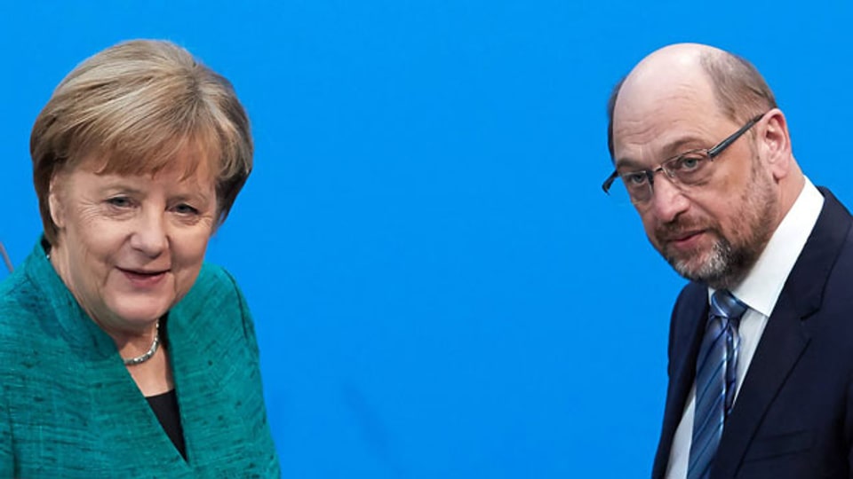 Bundeskanzlerin Angela Merkel und SPD-Chef Martin Schulz.